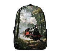 FodPand 18L Steam Train Laptop Backpack Adults 16" Lightweight Carry on Backpack for Travel Flight Waterproof Casual Daypack Work Bussiness Computer Bag for Office Commute Outdoor Sports