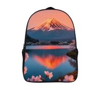 FodPand 18L Sunset Fuji Reflection Laptop Backpack Adults 16" Lightweight Carry on Backpack for Travel Flight Waterproof Casual Daypack Work Bussiness Computer Bag for Office Commute Outdoor Sports