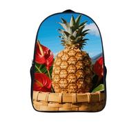 FodPand 18L Tropical Pineapple Laptop Backpack Adults 16" Lightweight Carry on Backpack for Travel Flight Waterproof Casual Daypack Work Bussiness Computer Bag for Office Commute Outdoor Sports