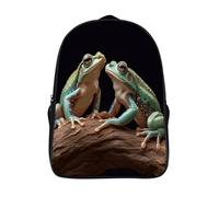 FodPand 18L Two Frogs Laptop Backpack Adults 16" Lightweight Carry on Backpack for Travel Flight Waterproof Casual Daypack Work Bussiness Computer Bag for Office Commute Outdoor Sports