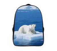 FodPand 18L White Polar Bear on Ice Laptop Backpack Adults 16" Lightweight Carry on Backpack for Travel Flight Waterproof Casual Daypack Work Bussiness Computer Bag for Office Commute Outdoor Sports