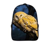 FodPand 18L Yellow Snowy Owl Laptop Backpack Adults 16" Lightweight Carry on Backpack for Travel Flight Waterproof Casual Daypack Work Bussiness Computer Bag for Office Commute Outdoor Sports