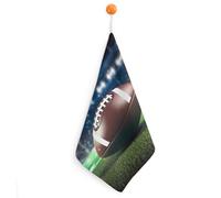 FodPand 1PCS Microfiber Hand Towels, 11x11 Inch Quick Drying & Highly Absorbent American Football Kitchen Towel with Hanging Loop, Lint Free Dish Towels for Bathroom & Kitchen