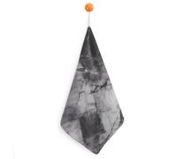 FodPand 1PCS Microfiber Hand Towels, 11x11 Inch Quick Drying & Highly Absorbent Light Black Marble Kitchen Towel with Hanging Loop, Lint Free Dish Towels for Bathroom & Kitchen