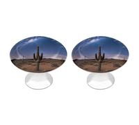 FodPand 2-Pack Cabinet Handles - Desert Galaxy 1.1 Inch Round Stainless Steel Cabinet Pulls, Knobs Pulls with Screws, Silver Hardware for Kitchen Cabinets, Furniture Doors, & Dressers