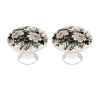 FodPand 2-Pack Cabinet Handles - Floral Mandala 1.1 Inch Round Stainless Steel Cabinet Pulls, Knobs Pulls with Screws, Silver Hardware for Kitchen Cabinets, Furniture Doors, & Dressers