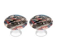 FodPand 2-Pack Cabinet Handles - Sakura Train 1.1 Inch Round Stainless Steel Cabinet Pulls, Knobs Pulls with Screws, Silver Hardware for Kitchen Cabinets, Furniture Doors, & Dressers