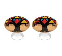 FodPand 2-Pack Cabinet Handles - Tree of Life 1.1 Inch Round Stainless Steel Cabinet Pulls, Knobs Pulls with Screws, Silver Hardware for Kitchen Cabinets, Furniture Doors, & Dressers