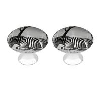 FodPand 2-Pack Cabinet Handles - Zebra 1.1 Inch Round Stainless Steel Cabinet Pulls, Knobs Pulls with Screws, Silver Hardware for Kitchen Cabinets, Furniture Doors, & Dressers