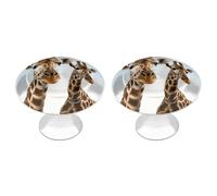 FodPand 2 Pack Cabinet Knobs 1.1 Inch Single Hole Drawer Pulls Handles Decorative Necks of Giraffe Furniture Knobs for Dresser Kitchen Bathroom Cupboard Wardrobe Vanity Closet Door Hardware