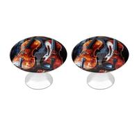 FodPand 2 Pack Cabinet Knobs 1.1 Inch Single Hole Drawer Pulls Handles Decorative Violin and Cello Furniture Knobs for Dresser Kitchen Bathroom Cupboard Wardrobe Vanity Closet Door Hardware
