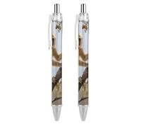 FodPand 2 PCS Refillable Black Golden Snub-Nosed Monkey Ballpoint Pens 0.5mm Fine Point Smooth Writing Quick-Dry Liquid Ink Comfort Grip Retractable & Pocket-Sized for Journaling Notetaking Sketching