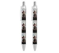FodPand 2 PCS Retractable Liquid Ink Cute Monkey Rollerball Pens 0.5mm Fine Point Smooth Writing Gel Pens with Ergonomic Comfort Grip Quick-Dry Smudge-Free Black Ink Refillable Office Writing Pen