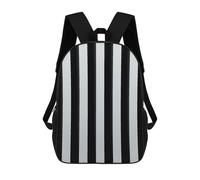 FodPand 20l Black And White Stripes Laptop Backpack Adults 17" Lightweight Carry on Backpack for Travel Flight Waterproof Casual Daypack Work Bussiness Computer Bag for Office Commute Outdoor Sports