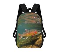 FodPand 20l Brook Trout Fly Fishing Laptop Backpack Adults 17" Lightweight Carry on Backpack for Travel Flight Waterproof Casual Daypack Work Bussiness Computer Bag for Office Commute Outdoor Sports