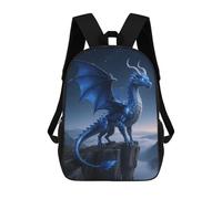 FodPand 20l Cool Blue Dragon Laptop Backpack Adults 17" Lightweight Carry on Backpack for Travel Flight Waterproof Casual Daypack Work Bussiness Computer Bag for Office Commute Outdoor Sports