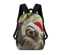 FodPand 20l Cute Christmas Sloth Laptop Backpack Adults 17" Lightweight Carry on Backpack for Travel Flight Waterproof Casual Daypack Work Bussiness Computer Bag for Office Commute Outdoor Sports