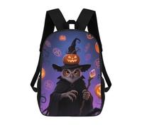 FodPand 20l Halloween Owl Pumpkin Laptop Backpack Adults 17" Lightweight Carry on Backpack for Travel Flight Waterproof Casual Daypack Work Bussiness Computer Bag for Office Commute Outdoor Sports