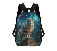 FodPand 20l Maya Owl Laptop Backpack Adults 17" Lightweight Carry on Backpack for Travel Flight Waterproof Casual Daypack Work Bussiness Computer Bag for Office Commute Outdoor Sports