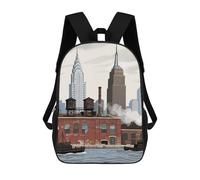 FodPand 20l New York City Laptop Backpack Adults 17" Lightweight Carry on Backpack for Travel Flight Waterproof Casual Daypack Work Bussiness Computer Bag for Office Commute Outdoor Sports