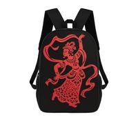 FodPand 20l Red Papercut Dancer Laptop Backpack Adults 17" Lightweight Carry on Backpack for Travel Flight Waterproof Casual Daypack Work Bussiness Computer Bag for Office Commute Outdoor Sports