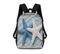 FodPand 20l Sea Theme Starfish Laptop Backpack Adults 17" Lightweight Carry on Backpack for Travel Flight Waterproof Casual Daypack Work Bussiness Computer Bag for Office Commute Outdoor Sports
