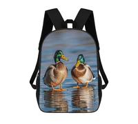 FodPand 20l Two Mallard Ducks Laptop Backpack Adults 17" Lightweight Carry on Backpack for Travel Flight Waterproof Casual Daypack Work Bussiness Computer Bag for Office Commute Outdoor Sports