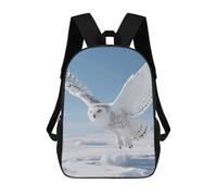 FodPand 20l White Snowy Owl Laptop Backpack Adults 17" Lightweight Carry on Backpack for Travel Flight Waterproof Casual Daypack Work Bussiness Computer Bag for Office Commute Outdoor Sports