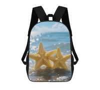 FodPand 20l Yellow Starfish on Beach Laptop Backpack Adults 17" Lightweight Carry on Backpack for Travel Flight Waterproof Casual Daypack Work Bussiness Computer Bag for Office Commute Outdoor Sports