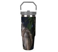 FodPand 30oz Tumbler with Handle And Straw - Peruvian Night Monkey Insulated Stainless Steel Christmas Travel Mug, Leak Proof Vacuum Coffee Cup for Office & Car, Merry Christmas Gift