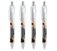 FodPand 4 PCS Refillable Black Cool Cat And Dog Ballpoint Pens 0.5mm Fine Point Smooth Writing Quick-Dry Liquid Ink Comfort Grip Retractable & Pocket-Sized for Journaling Notetaking Sketching