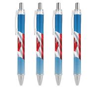 FodPand 4 PCS Refillable Black Retro Canada Flag Ballpoint Pens 0.5mm Fine Point Smooth Writing Quick-Dry Liquid Ink Comfort Grip Retractable & Pocket-Sized for Journaling Notetaking Sketching