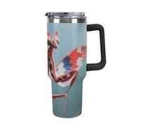 FodPand 40 Oz Stainless Steel Devil's Flower Mantis Tumbler with Handle Leakproof Vacuum Insulated Travel Mug for Hot & Cold Drinks Sport Water Bottle Cup Ideal for Commuting Gym Outdoor Adventures