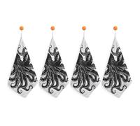 FodPand 4PCS Microfiber Hand Towels, 11x11 Inch Quick Drying & Highly Absorbent Classic Black Octopus Kitchen Towel with Hanging Loop, Lint Free Dish Towels for Bathroom & Kitchen