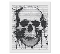 FodPand 5D Diamond Painting Kit for Adults Simple Skull Graphic DIY Diamond Art with Sparkling Gems Round Drill - Complete Set Paintings for Beginners, Unique Wall Decor Gift 16"x20"