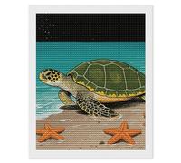FodPand 5D Diamond Painting Kit for Adults Vintage Ocean Turtle Starfish DIY Diamond Art with Sparkling Gems Round Drill - Complete Set Paintings for Beginners, Unique Wall Decor Gift 16"x20"