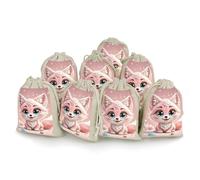 FodPand 8 Pack Candy Fox Muslin Bags 5x7 Inch Cotton Linen Drawstring Pouches for Gifts Jewelry Wedding Favors Party Reusable Cloth Storage Sacks with Double Strings for Jewelry DIY Crafts