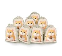 FodPand 8 Pack Cotton Linen Drawstring Bags 5x7 Inch Muslin Sachet Bag Empty Cloth Reusable Hamster Gift Pouches for Wedding Party Favors Jewelry Home Storage Supplies
