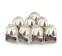 FodPand 8 Pack Cotton Linen Drawstring Bags 5x7 Inch Muslin Sachet Bag Empty Cloth Reusable New York City Gift Pouches for Wedding Party Favors Jewelry Home Storage Supplies