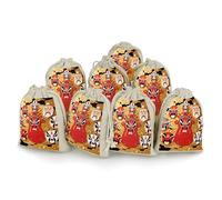 FodPand 8 Pack Cotton Linen Drawstring Bags 5x7 Inch Muslin Sachet Bag Empty Cloth Reusable Peking Opera Masks Gift Pouches for Wedding Party Favors Jewelry Home Storage Supplies
