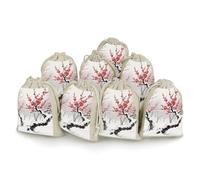 FodPand 8 Pack Cotton Linen Drawstring Bags 5x7 Inch Muslin Sachet Bag Empty Cloth Reusable Winter Plum Grove Gift Pouches for Wedding Party Favors Jewelry Home Storage Supplies