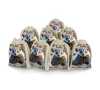 FodPand 8 Pack Skunk Muslin Bags 5x7 Inch Cotton Linen Drawstring Pouches for Gifts Jewelry Wedding Favors Party Reusable Cloth Storage Sacks with Double Strings for Jewelry DIY Crafts