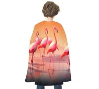 FodPand A Flock of Flamingos Halloween Cloak Cosplay Costumes for Adults | Soft Satin Cape Poncho, Wizard/Witch/Vampire/Knight/Royal Roleplay, Spooky Party Favor, Trick or Treat Essential Accessories