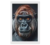 FodPand A Gorilla Diamond Painting Kits for Adults Beginners 8x12 Full Drill Diamond Art with DIY Tools Round 5d Diamonds Dots Crafts Gem Art Paint by Diamonds for Home Wall Decor Relaxing Gift