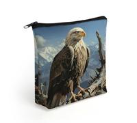 FodPand A Lone Eagle Makeup Bag with Sturdy Zipper，Linen Material Storage Bag,Large Capacity And Multi-Purpose Cosmetic Bag for Daily Life, Travel, Outings, Business Trips And Other Occasions