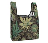 FodPand A Puff in Time Weed Marijuana Reusable Grocery Bags Tote Bags