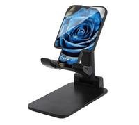 FodPand Adjustable Blue Rose Cell Phone Stand for Desk Portable Phone Holder Universal Handsfree Phones Mount for Airplane Travel Essentials Compatible with 4-8 Smartphones Tablet Black