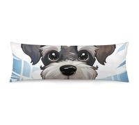 FodPand Adorable Schnauzer Body Pillow Cover 20"x54" Long Pillow Case with Zipper Decorative Bedding Pillowcase Boho Throw Pillows Cover Soft Cushion Pillows Case for Bed,Couch