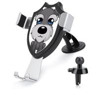 FodPand Adorable Schnauzer Car Phone Holder Anti-Slip Shield Shape Automobile Phones Mount Dashboard Windshield Car Phone Mount for 4.0-inch to 6.0-inch Mobile Phones