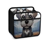 FodPand Adorable Schnauzer Car Seat Organizer Backseat with Storage Pockets, Multipurpose Car Organizer Hanging, Cars Trash Bag Can,Premium PU Leather Garbage Can Large Capacity